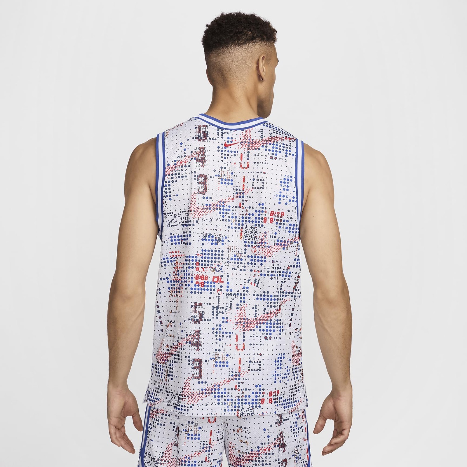 Nike DNA Men's Dri-FIT Basketball Jersey White Red Blue Size XXL 2XL FZ0690-100 gallery