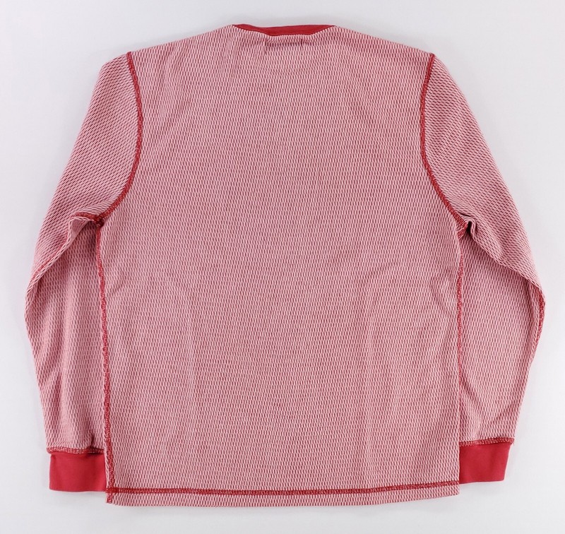 Wallace & Barnes Textured Knit Long Sleeve Crew Neck Pullover Shirt Red Mens L gallery