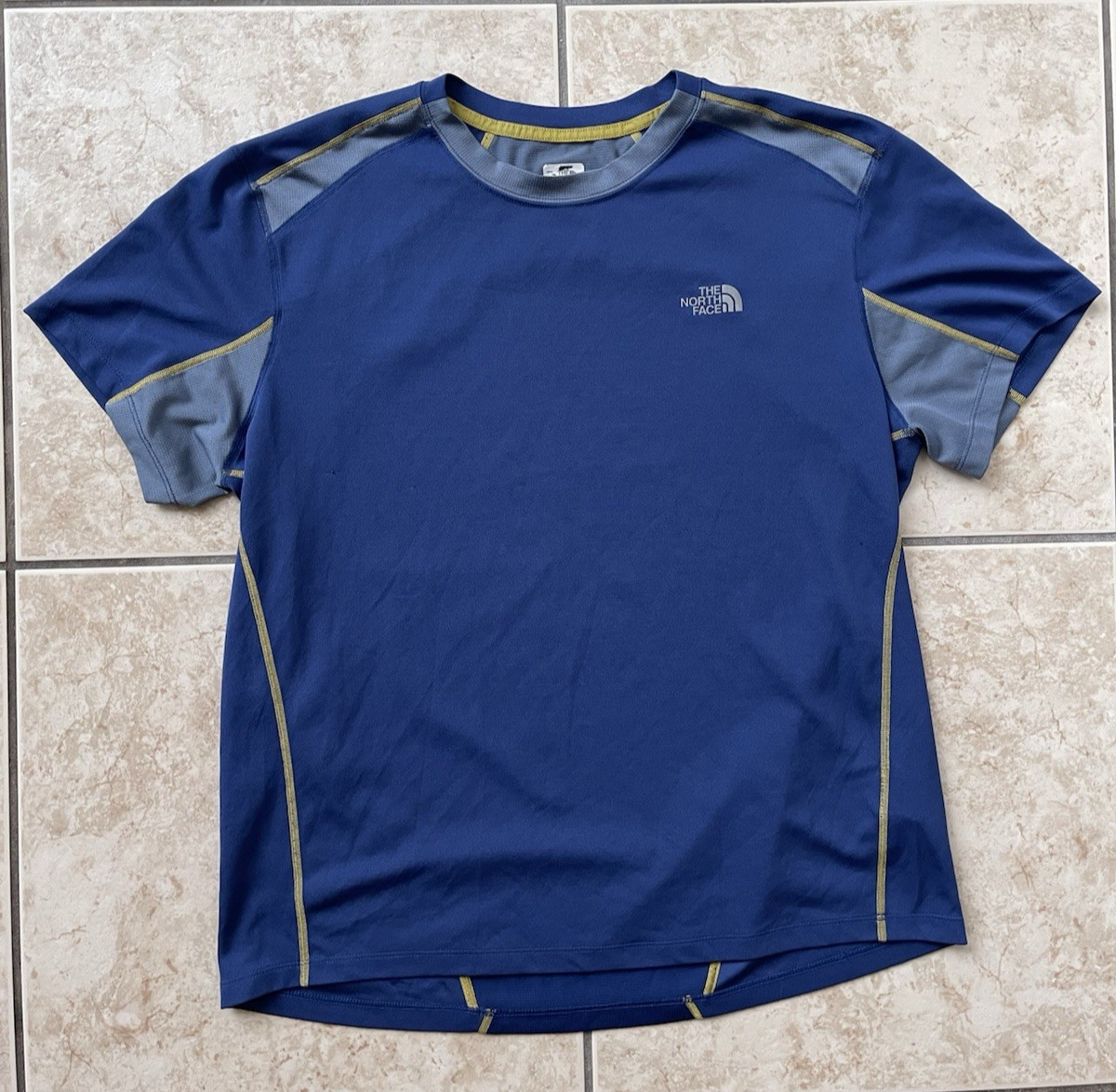 The North Face TNF Men's Short Sleeve Large Blue Climbing Athletic Running Tee gallery