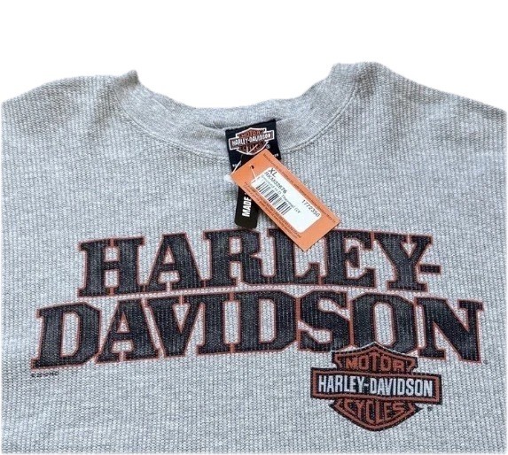 Harley-Davidson Shirt Mens XL Gray NWT Smoked Thermal Biker USA Made Motorcycle gallery
