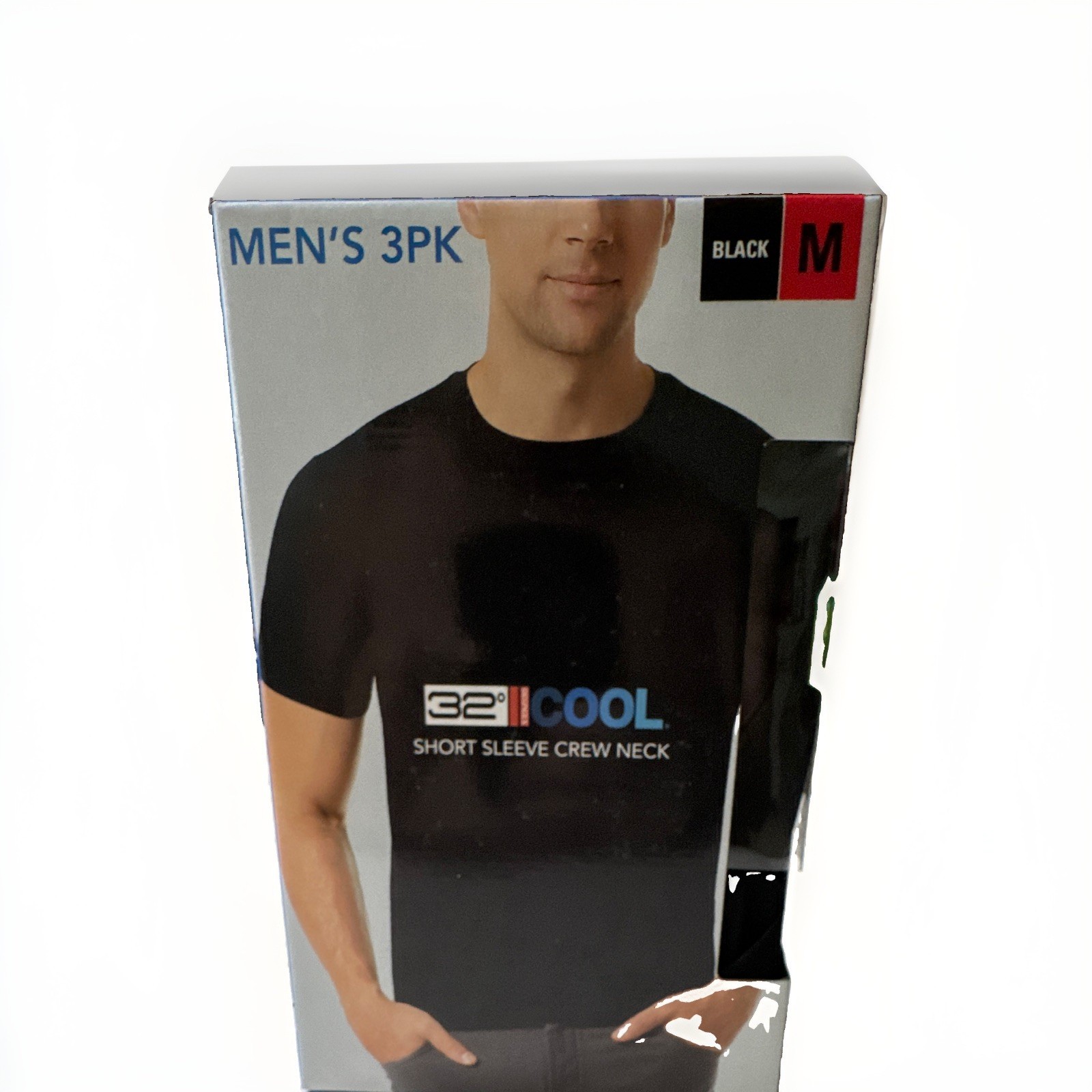 32 Degrees Cool Men's 3-Pack Quick Dry Stretch Crew Neck T-Shirts Black M gallery