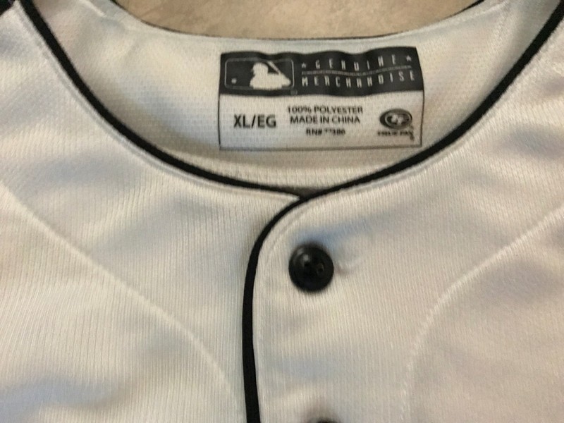 True Fan Adult MLB Florida Marlins White Baseball Jersey Button Shirt XL Sewn gallery