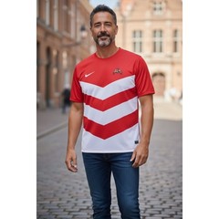 Nike Soccer Jersey Red White Chevron Striped Number 14 Mens Size 44 Large