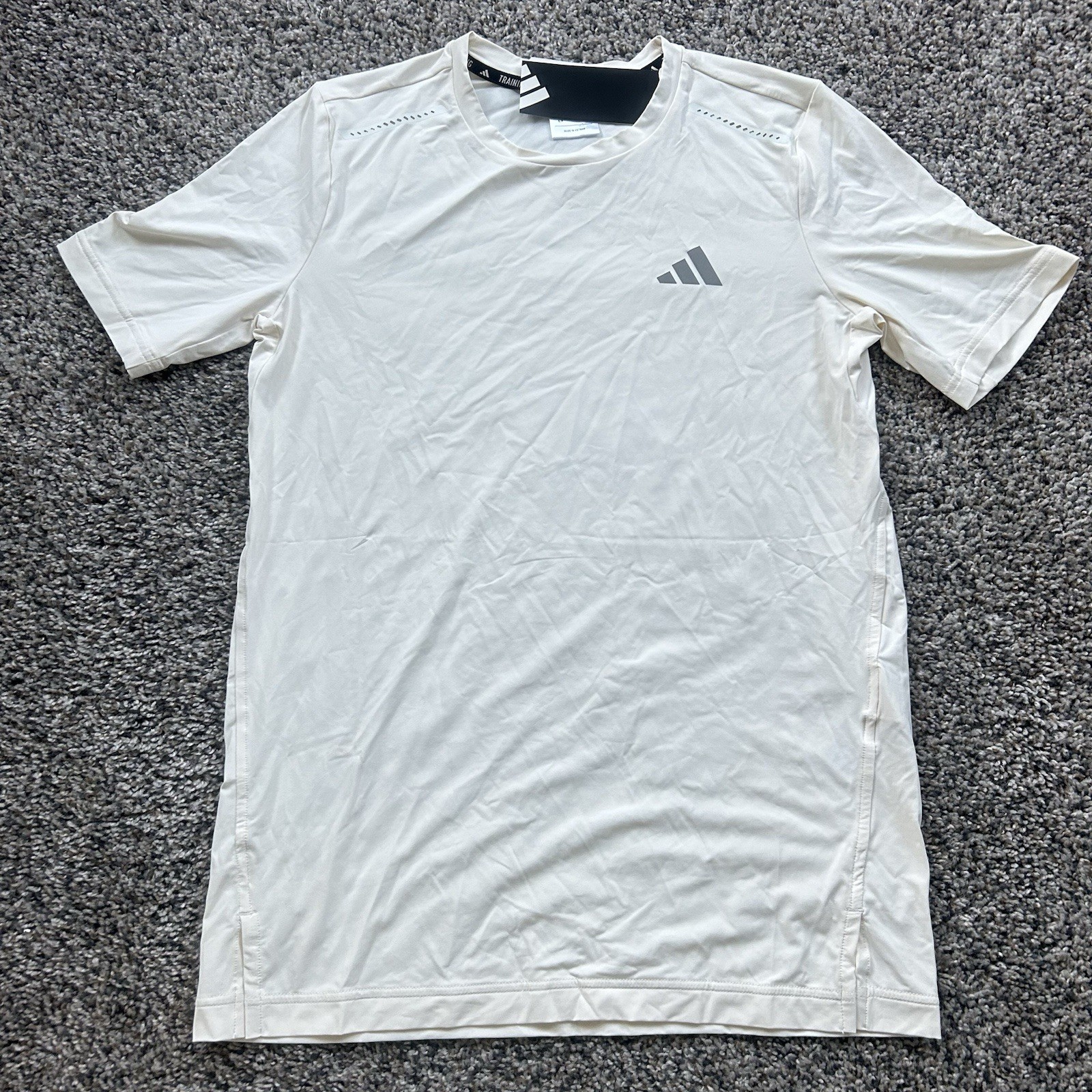 Adidas Cool feel Intensity Tee Mens Training Shirt Chalk White Size Small JJ3714 gallery