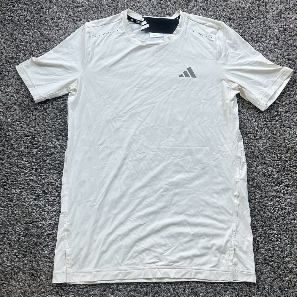 Adidas Cool feel Intensity Tee Mens Training Shirt Chalk White Size Small JJ3714