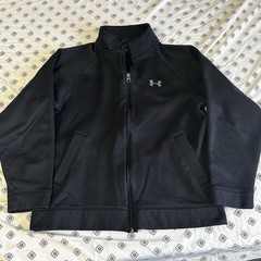 Under armor Zip Up Black logo pockets drawstring collared gym activewear sport