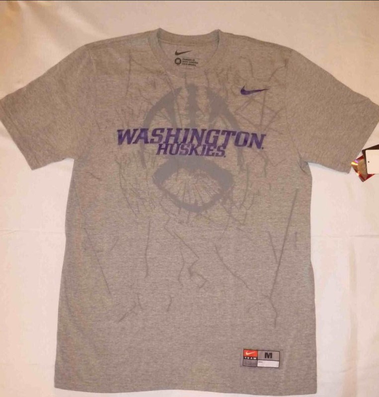 Nike Men's Washington Huskies Practice Cotton T-shirt Gray Medium gallery