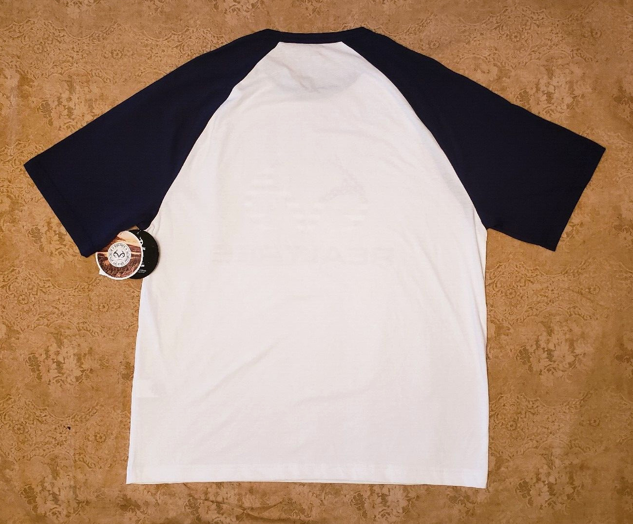 Men's REALTREE "Red, White & Blue Antler Logo" White/Blue Large T-shirt. * NWT * gallery