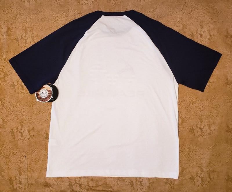 Men's REALTREE "Red, White & Blue Antler Logo" White/Blue Large T-shirt. * NWT * gallery
