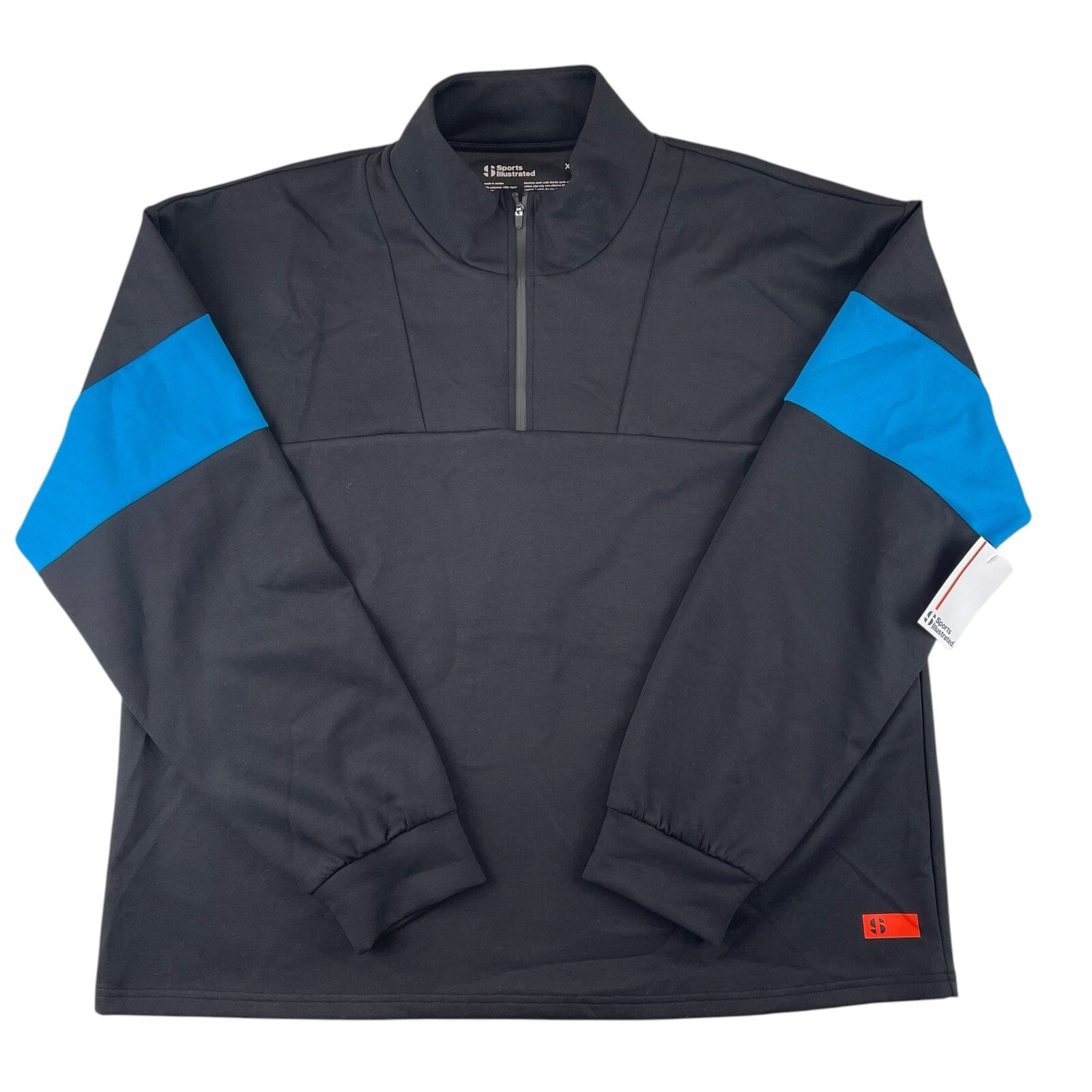 NEW Sports Illustrated Jacket Mens 2XL Black Blue Mock Neck Athletic Gorpcore gallery