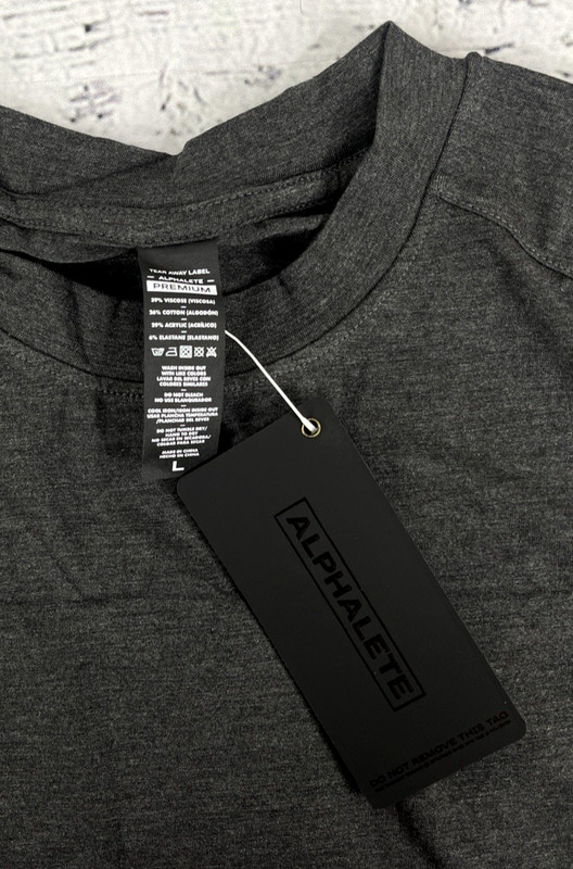 Alphalete Men's Premium Stepped Hem Tank - Black Marled , Size Large (L) - NEW gallery
