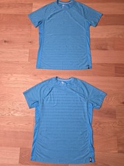 LOT OF 2 SAXX Men’s M Blue Hot Shot Tech Tee with Cooling DropTemp Stretch