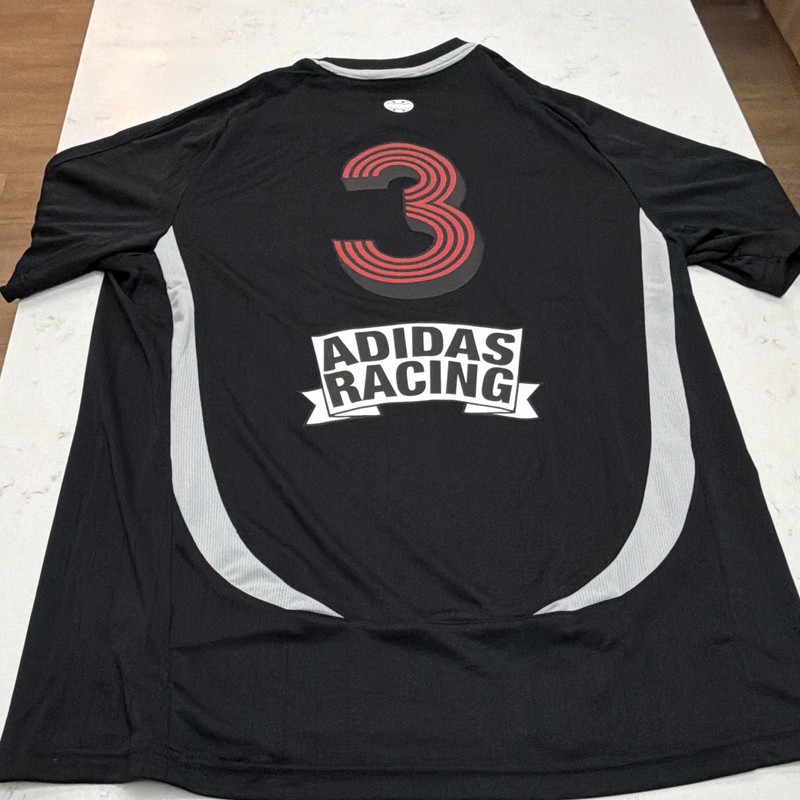 adidas Teamgeist Traxxion Racing #3 Men's S Black Short Sleeve Jersey Tee gallery