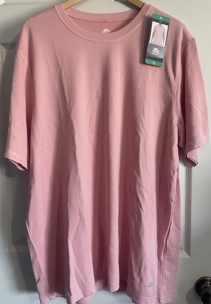 NWT Havana Jim Activewear Pink Men’s Shirt Short Sleeves XL Breathable Stretch