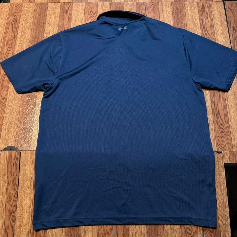 Under Armour Blue Thermal Performance Retro Sportswear Polo Button Shirt Large gallery