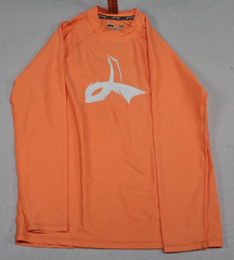 Lafroi Men Orange Shirt Casual Long Sleeve Round Neck Agile Size Small