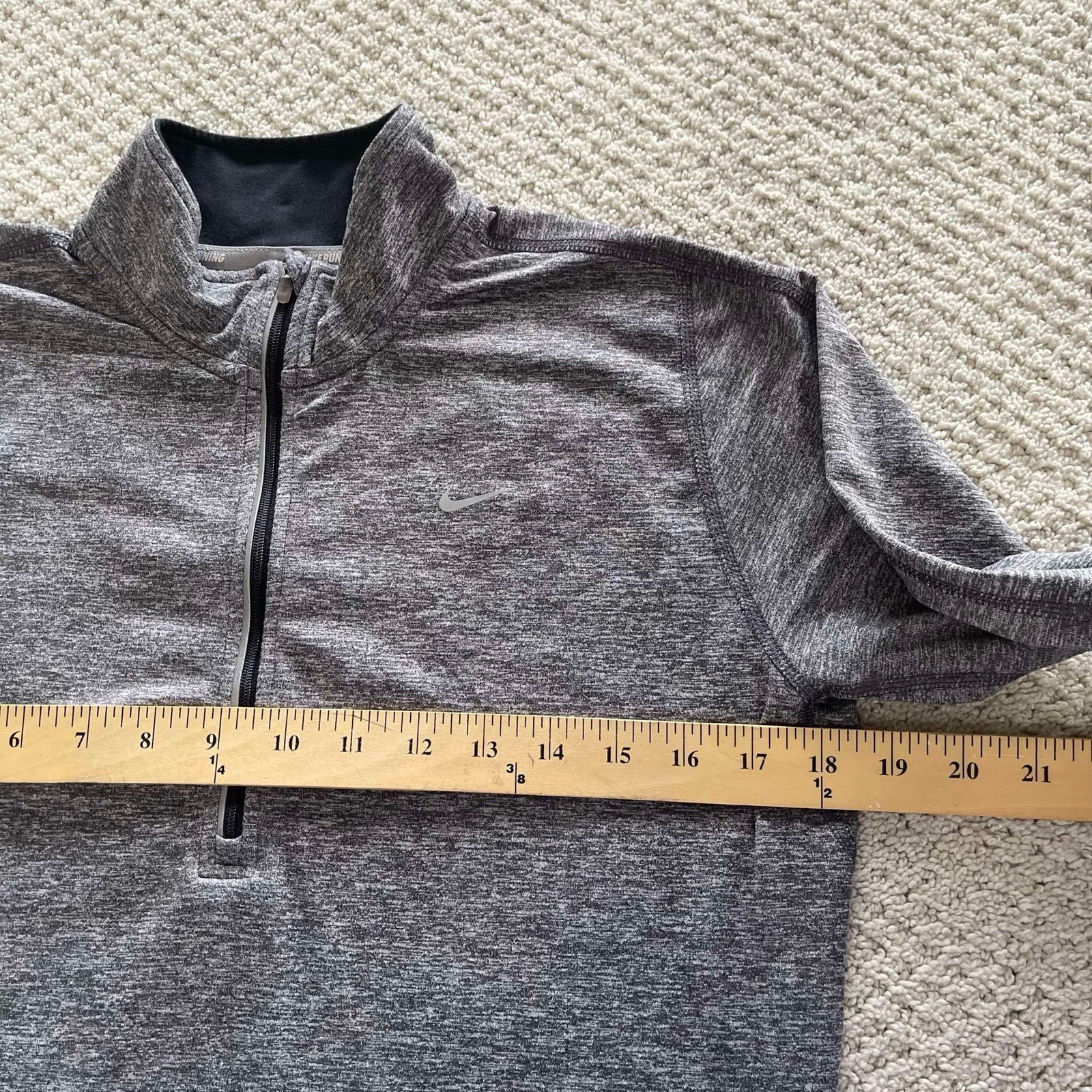 Nike Dri Fit Element Hapf Zip Running Gray Heather Size Medium gallery