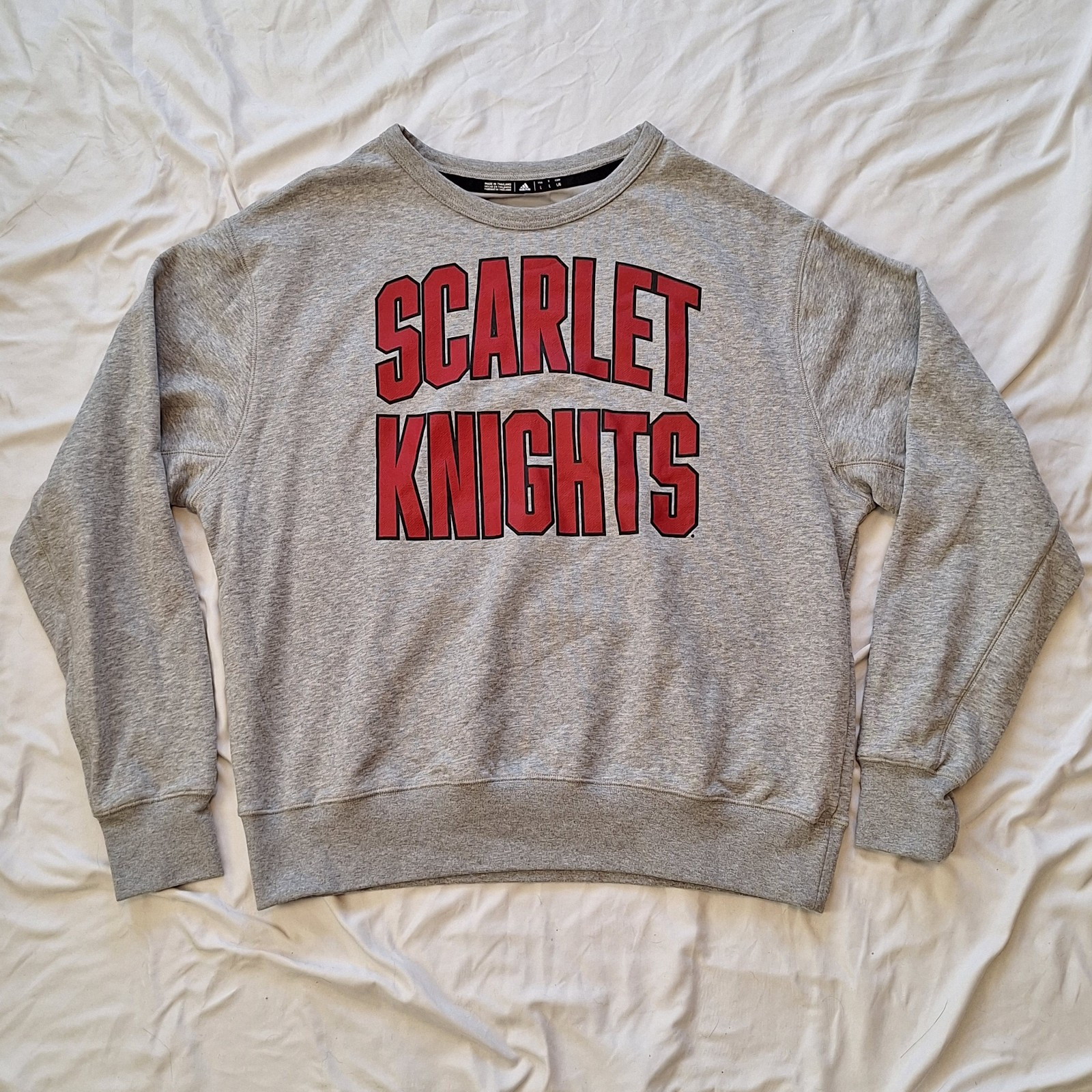 Rutgers Scarlet Knights Adidas Spellout Crewneck Sweatshirt Men's Large EUC gallery
