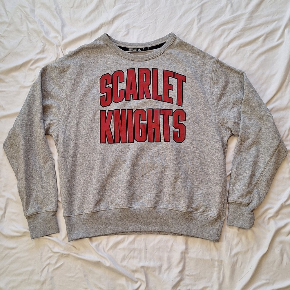 Rutgers Scarlet Knights Adidas Spellout Crewneck Sweatshirt Men's Large EUC