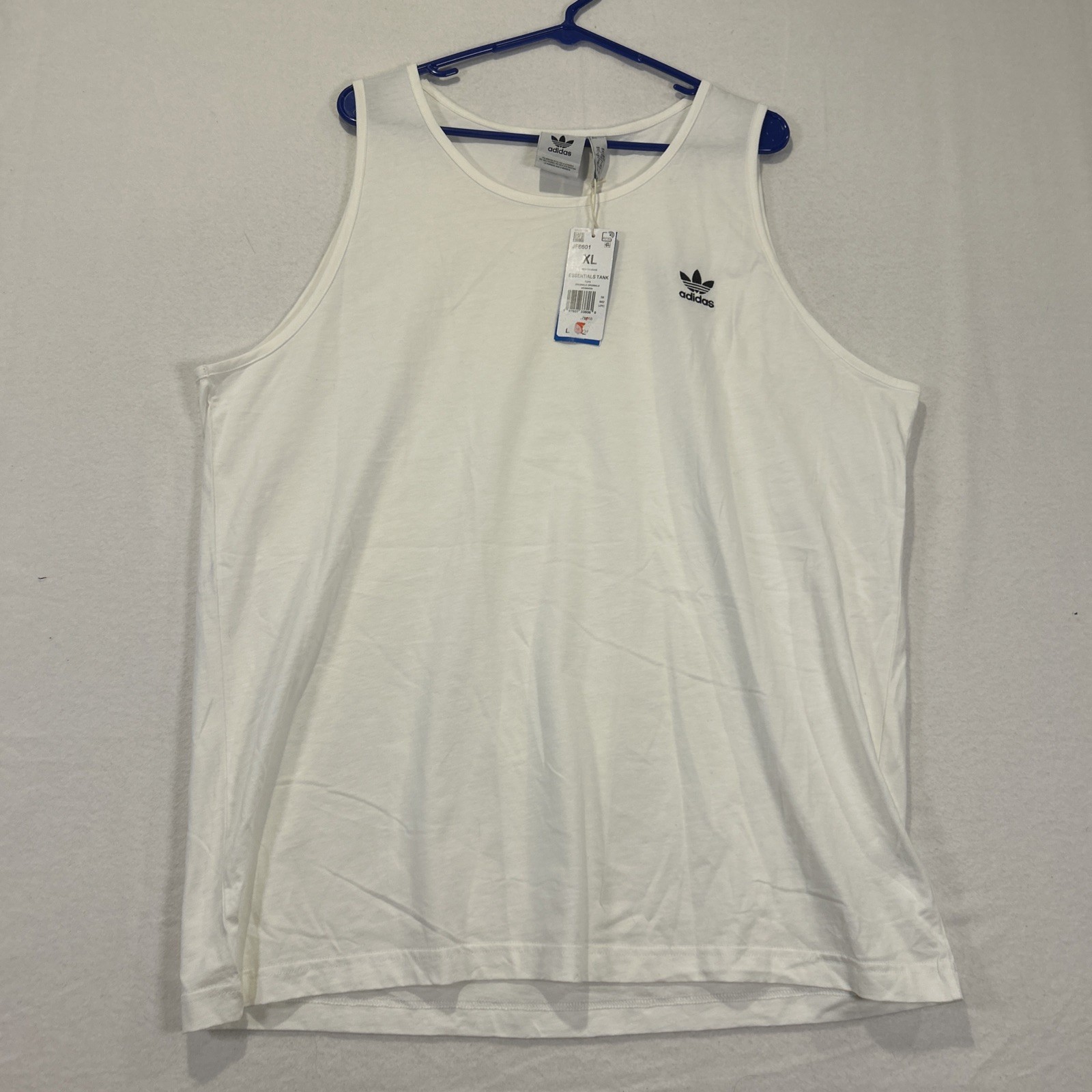 Adidas Essentials Tank Top White Trefoil Mens XL Solid Athletic Shirt Workout gallery