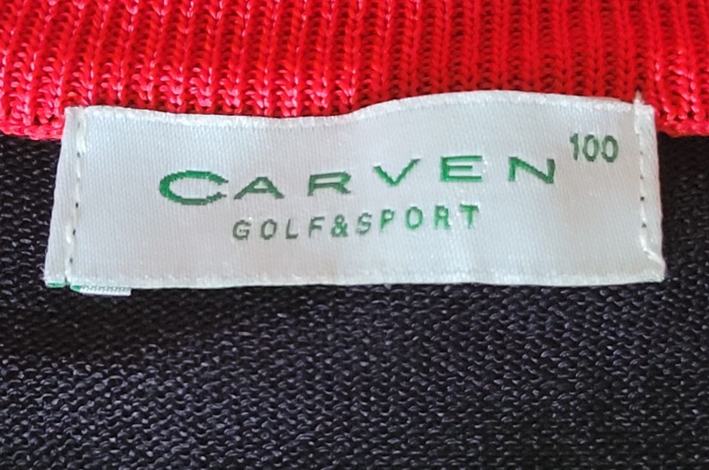 Mens Carven Golf & Sport 100 Quarter Zip Short Sleeve Pullover Black/White/Red gallery