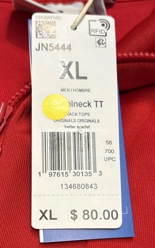 adidas Men’s Red 1/4 Zip Funnelneck Track Top Size XL Brand New‼️ gallery