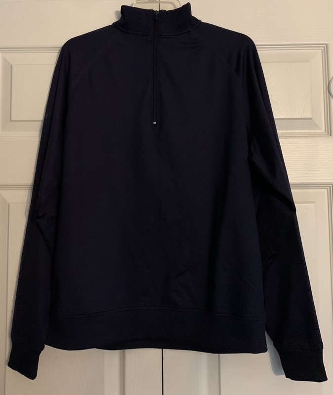 FootJoy Mens Performance Quarter Zip Pullover Navy Blue Golf Nylon Athletic Sz M gallery