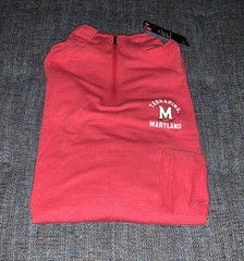NWT UNDER ARMOUR Maryland Terrapins LS 1/4 Zip Pullover Mens Size Large Red D11