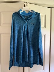 Under Armour Men’s UA Knit Warm-Up 1/4 Zip – Blue, Size L