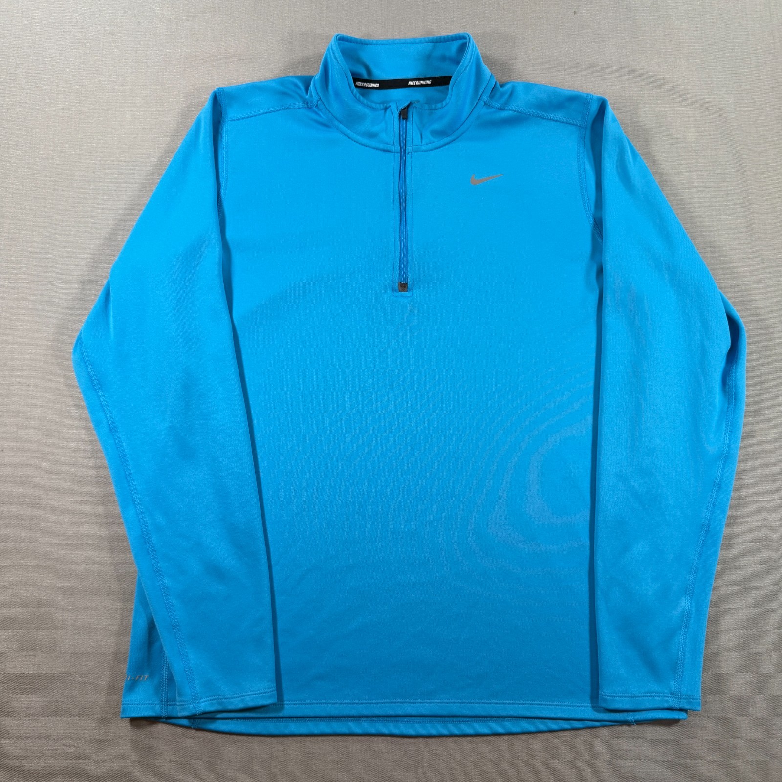 Nike Running Quarter Zip Pullover Mens Large Neon Blue Training Fitness Dry gallery