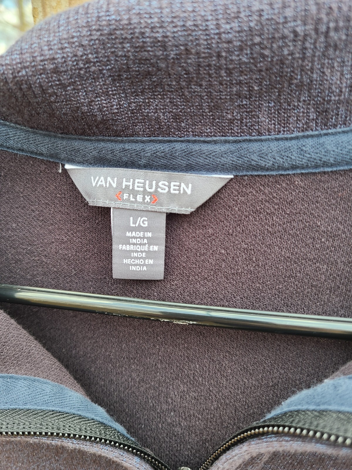 Van Heusen flex zip collar top size large gallery