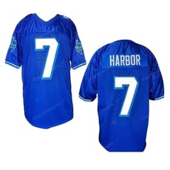 Custom Movie West Canaan Coyotes Varsity Lance Harbor #7 Football Jersey Blue