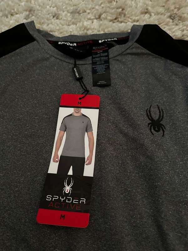 SPYDER ACTIVE MENS SHORT SLEEVE 4-WAY STRETCH ATHLETIC SHIRT MEDIUM COLOR VARY gallery