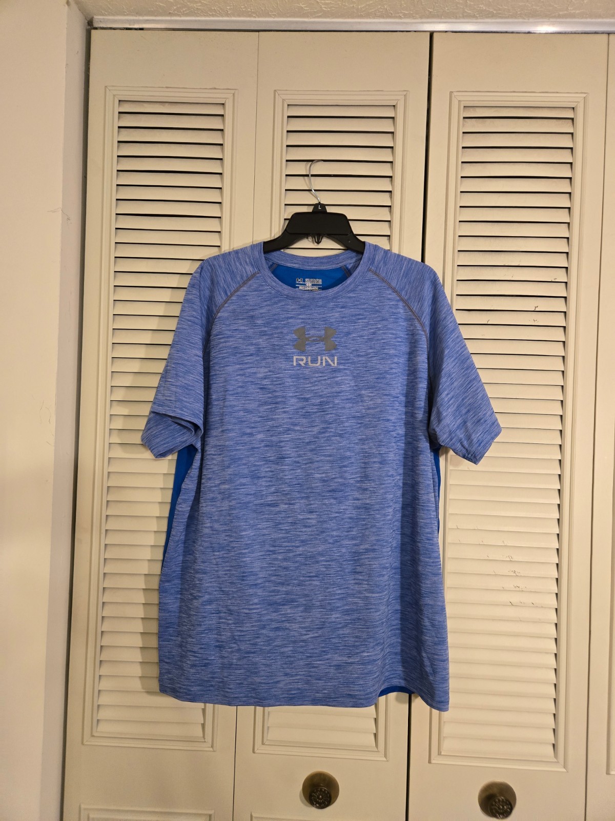Under Armour RUN HeatGear Fitted Short Sleeve Shirt Mens XXL Blue 1266017 gallery