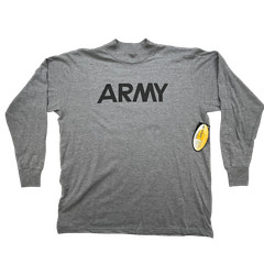 Soffe Army Shirt Mens Large Long Sleeve Dri-Release Moisture Wicking Gray