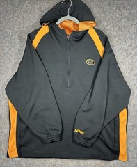Vintage Nike Black & Orange Hooded Half-Zip Sweatshirt XXL Pullover Rare Hoops