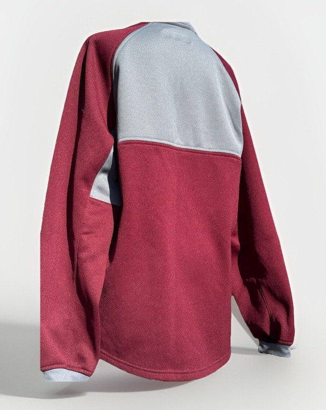 ADIDAS Maroon and Gray Long Sleeved Winter Jersey Shirt Men’s Size M gallery