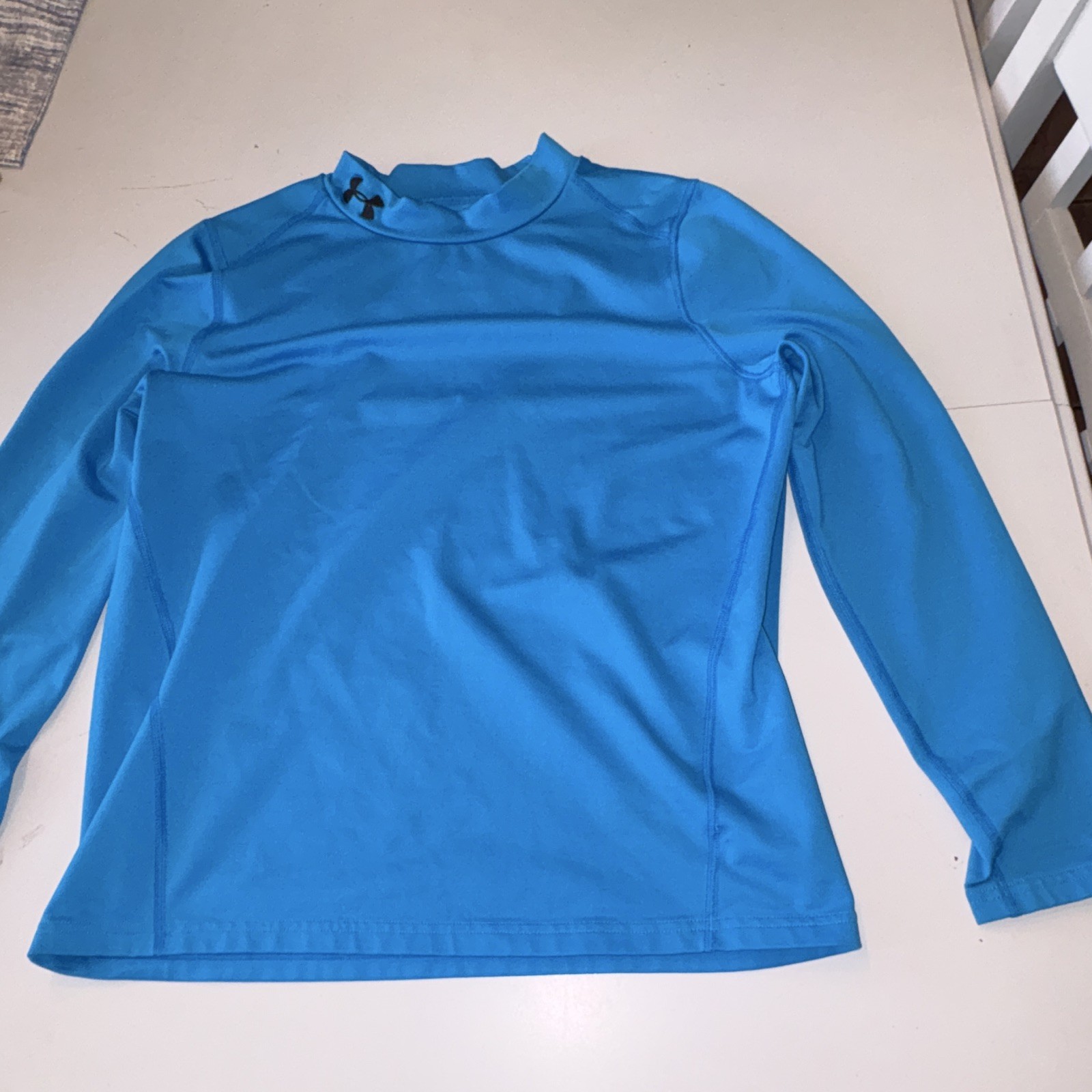 Under Armour ColdGear Youth Blue Fitted Solid T-Shirt Size YXL gallery