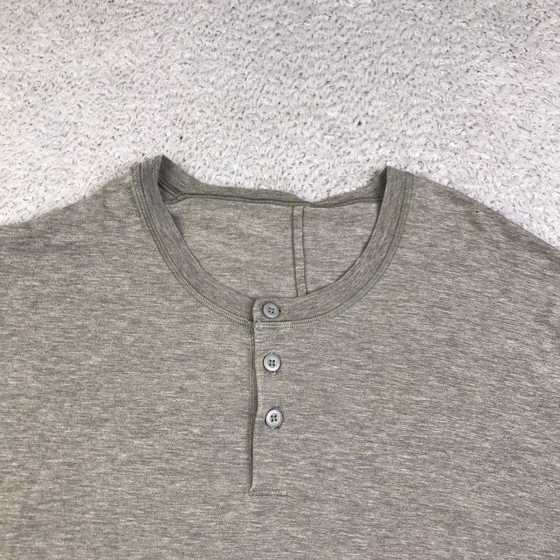 Lululemon Henley Shirt Mens L Heather Gray Long Sleeve Casual Performance gallery
