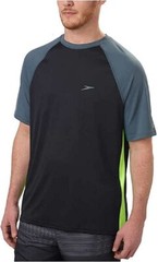 Speedo Men’s UV Block The Burn Short Sleeve Swim Active Tee -Size: Medium, Large