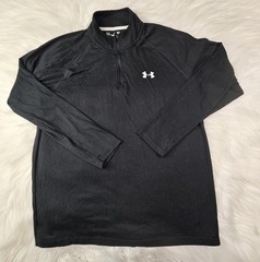 Under Armour Pullover Mens (M) HeatGear Black Quarter Zip Loose Stretch UA