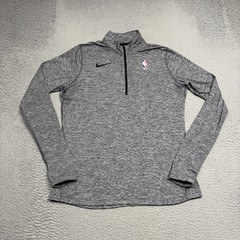 Nike NBA 1/4 Zip Pullover Men Large Grey Black Shirt Sweater Basketball Dri Fit