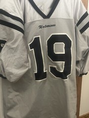 Teamwork Athletic Apparel Football Jersey Made In USA Gray Black 19 Made In USA