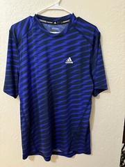 Blue And Black Adidas Climalite Men’s Size L Short Sleeve