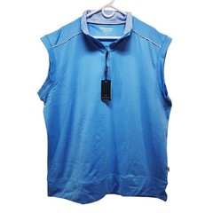 Michel Rouen Mens Size XL Light Blue Performance Vest Zip Neck Activewear