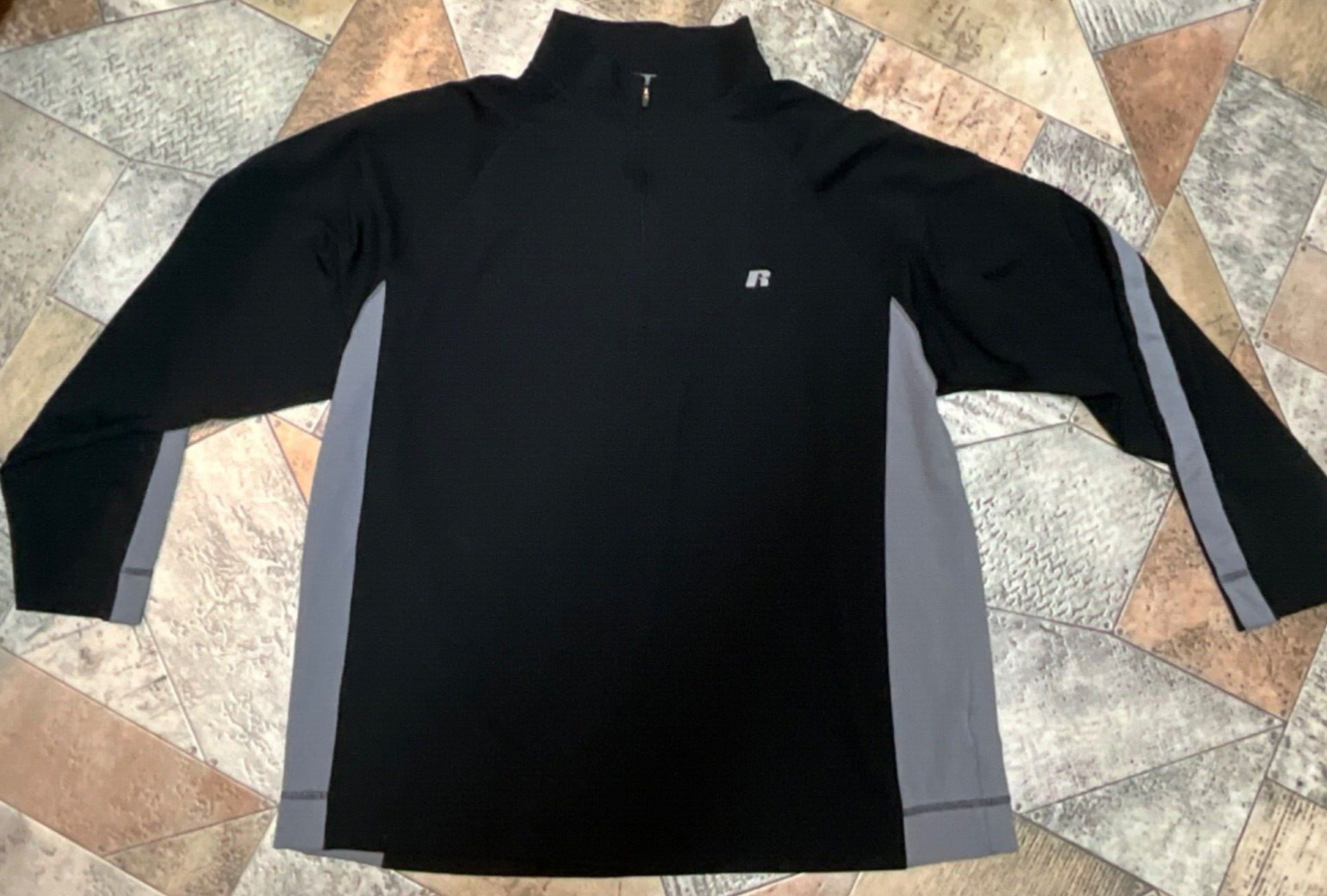 RUSSELL ATHLETICS DRI-POWER STRETCH LS ROOMY SHIRT ZIP FRONT SIZE XXL BLACK gallery