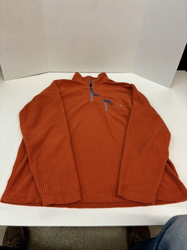 Southern Marsh 1/4 Zip Pullover Fieldtec Mens Large Waffle Knit Brunt Orange gallery