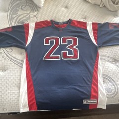 Jordan #23 Long Sleeve Basketball Jersey Navy Red White Size L