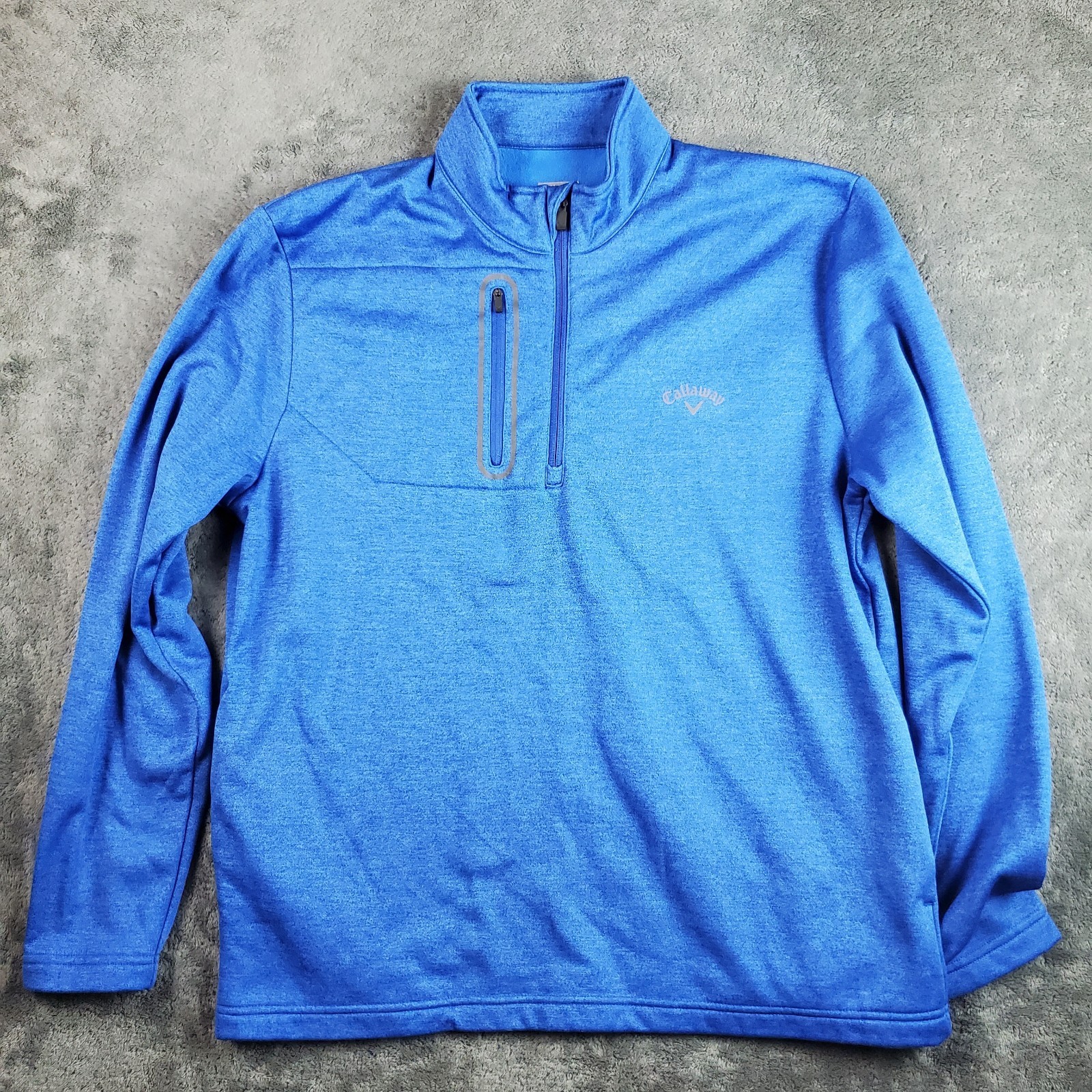 Callaway Pullover Men's L Blue Performance Mock 1/4 Zip Golf Top Sweatshirt gallery