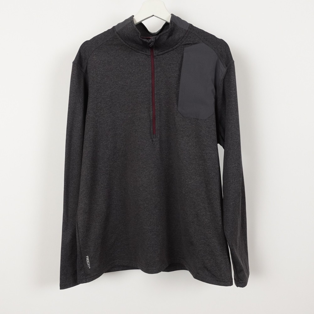 Eddie Bauer Motion performance Men's Freedry 1/4 Zip Pullover Dark Gray Large